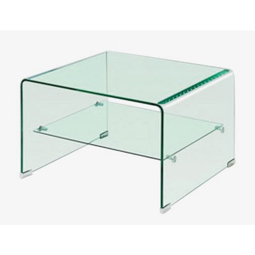 Angola Clear Lamp Table with Shelf