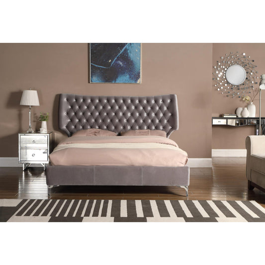 Ashbourne Velvet King Size Bed Grey