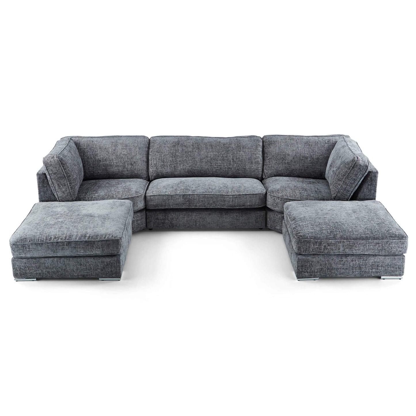 Ashby U Shaped Fabric Sofa Grey