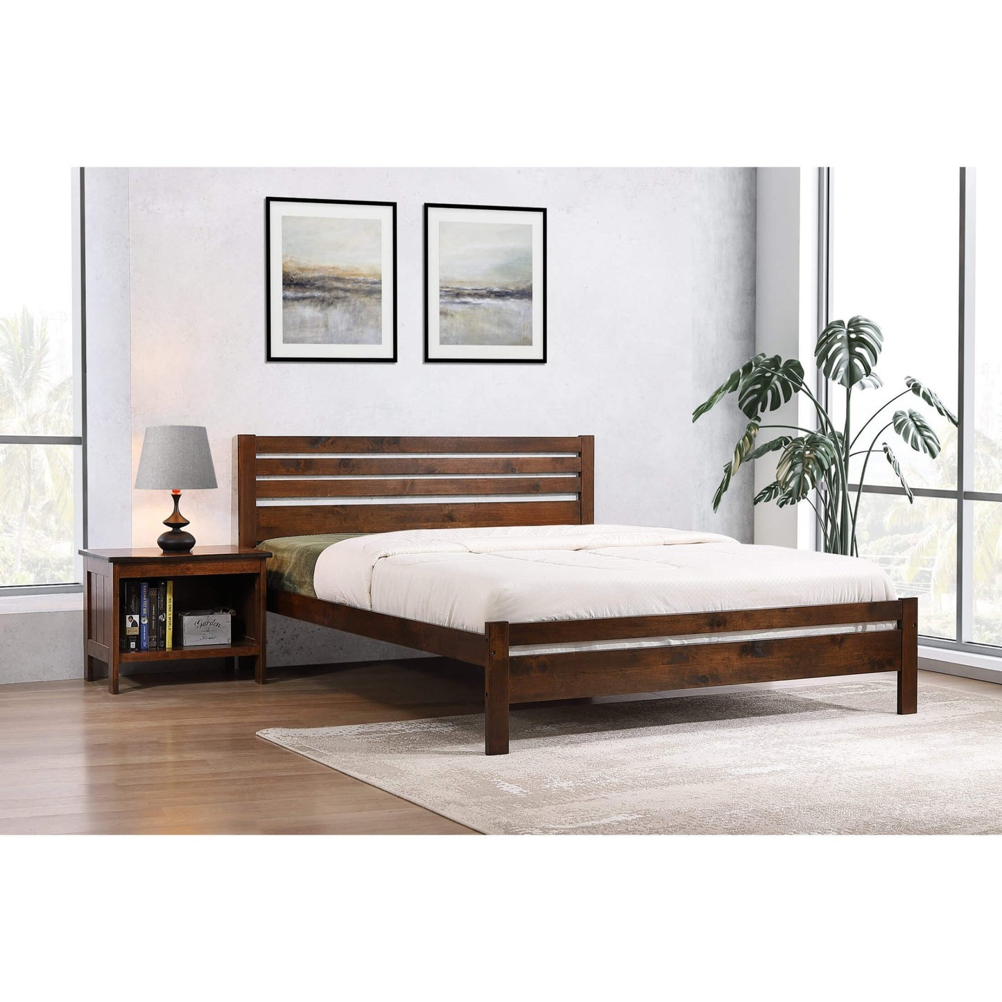 Astley King Size Bed Solid Hardwood Antique Oak