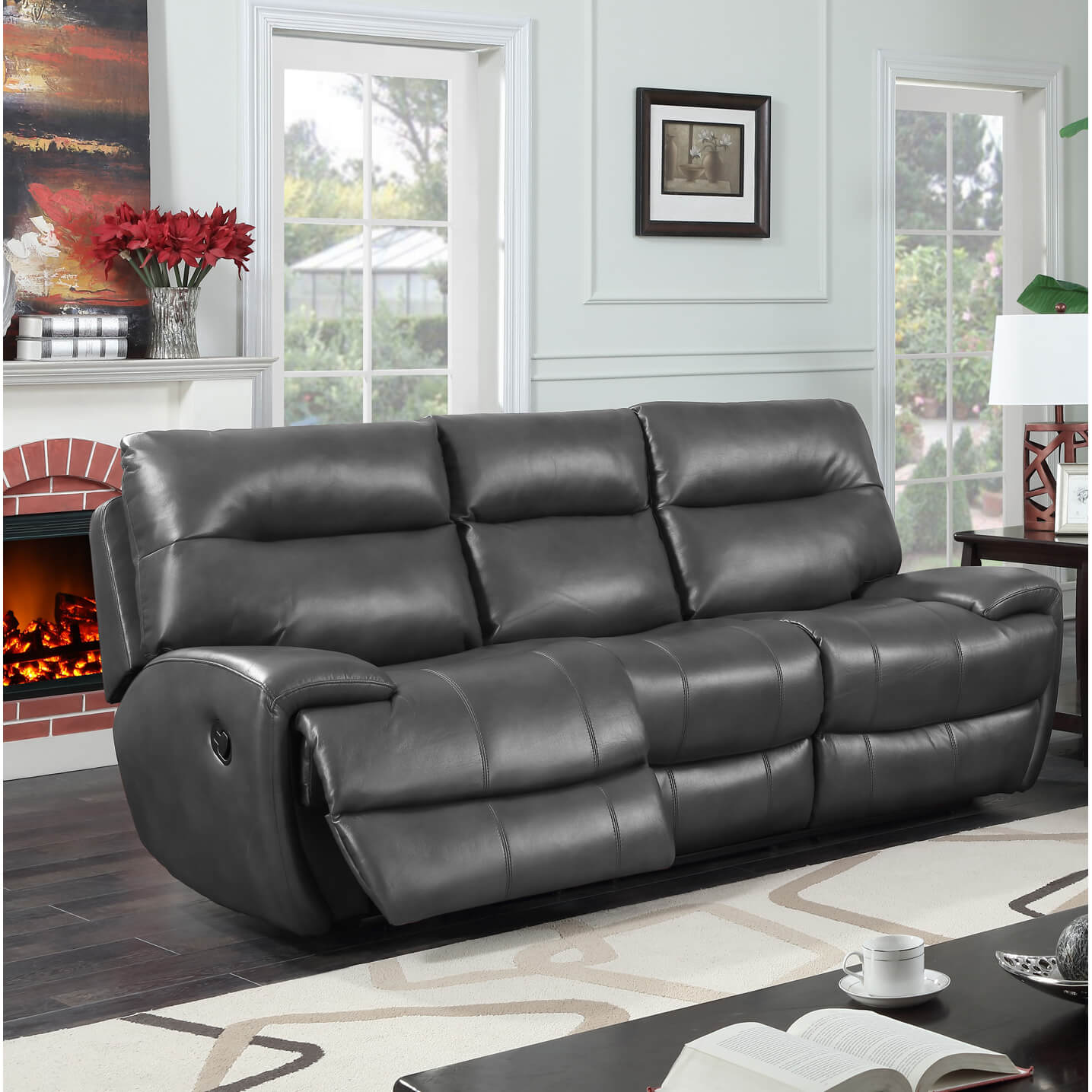 Bailey Recliner LeatherGel & PU 3 Seater