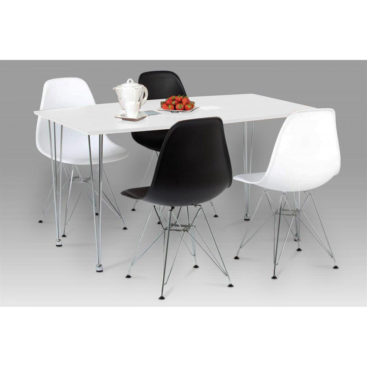 Bianca Plastic (PP) Chairs Black with Steel Chrome Legs (4s)