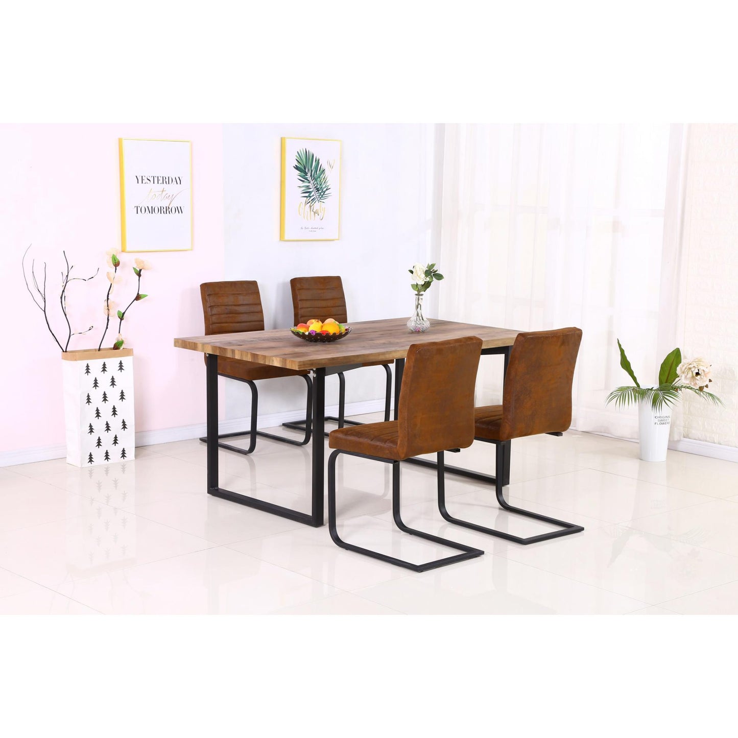 Boston Dining Table Natural & Black