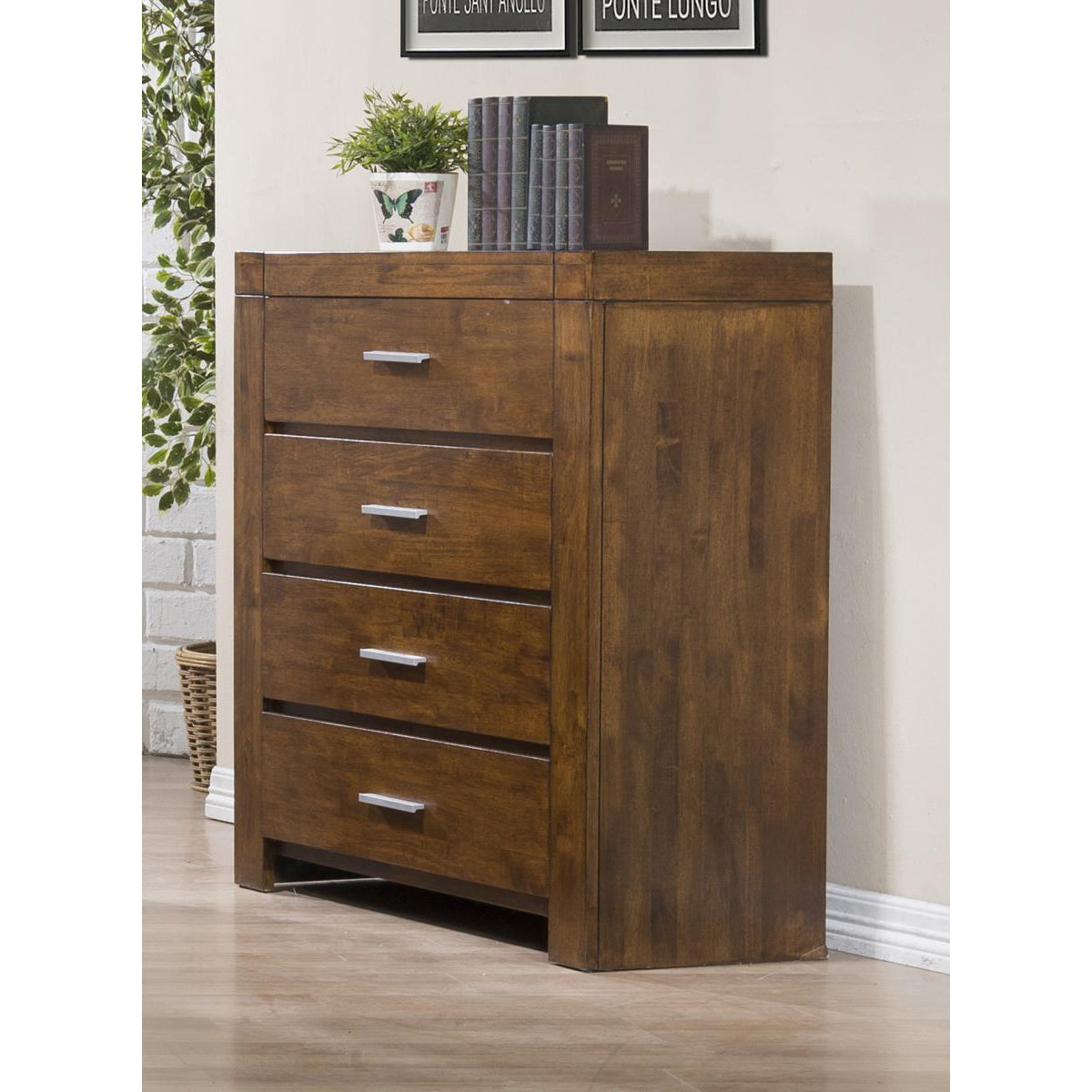 California Tallboy Solid Rubberwood Rustic Oak