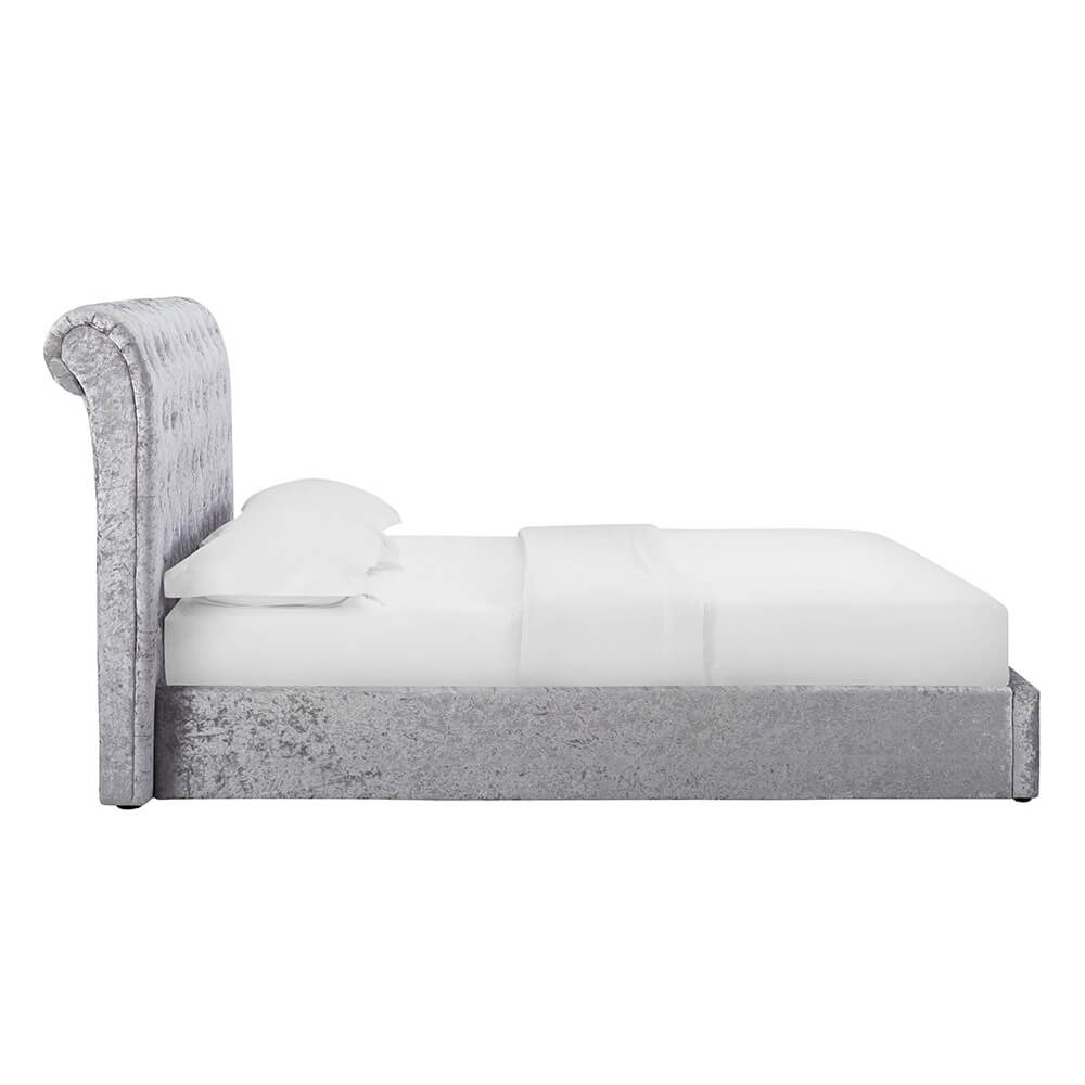 Casablanca Storage Crushed Velvet Double Bed Grey