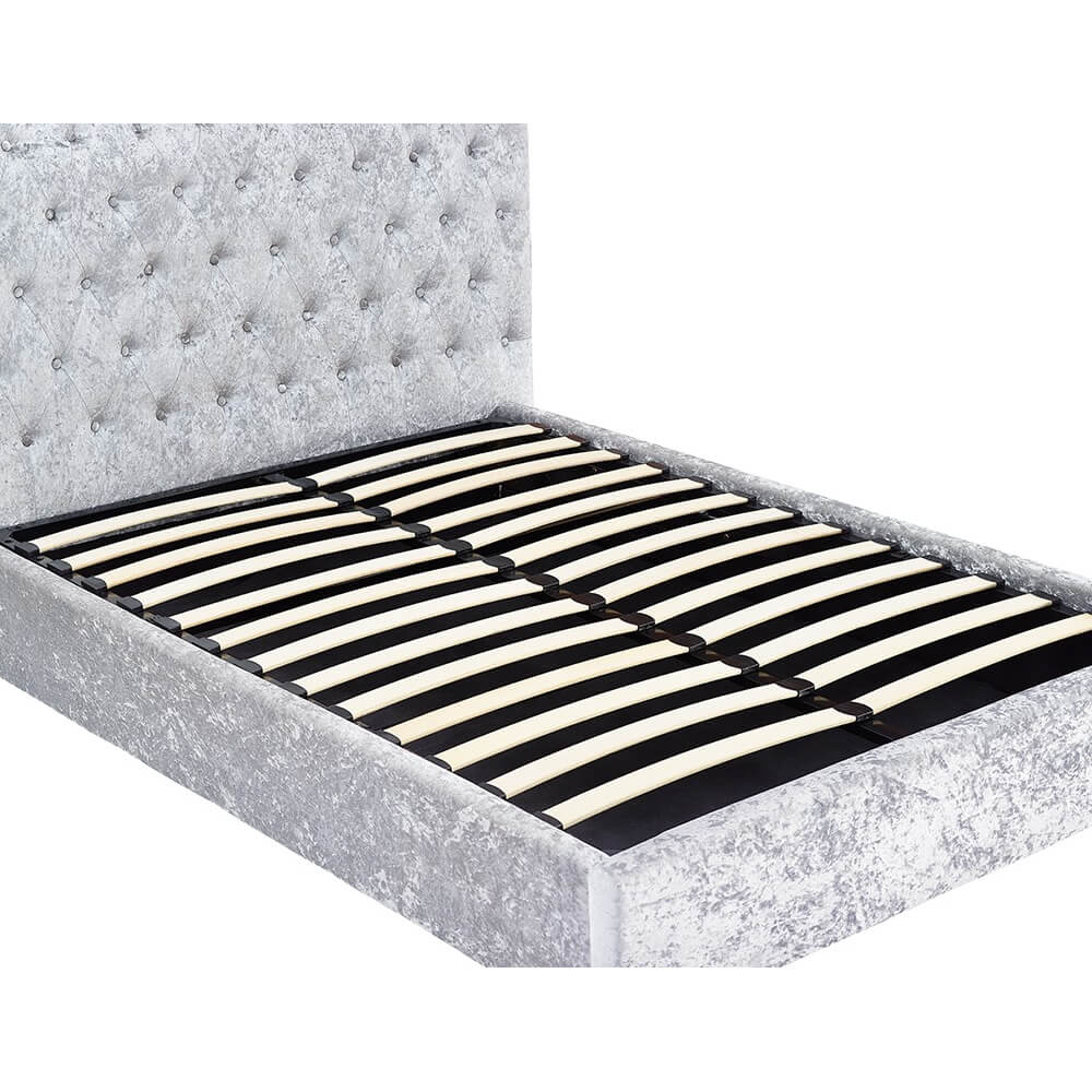 Casablanca Storage Crushed Velvet Double Bed Grey