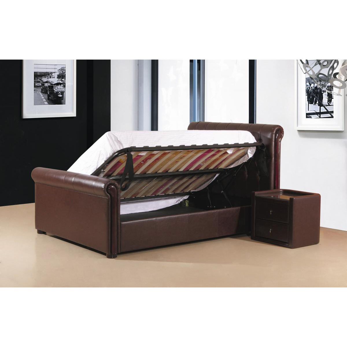 Caxton Storage PU King Size Bed