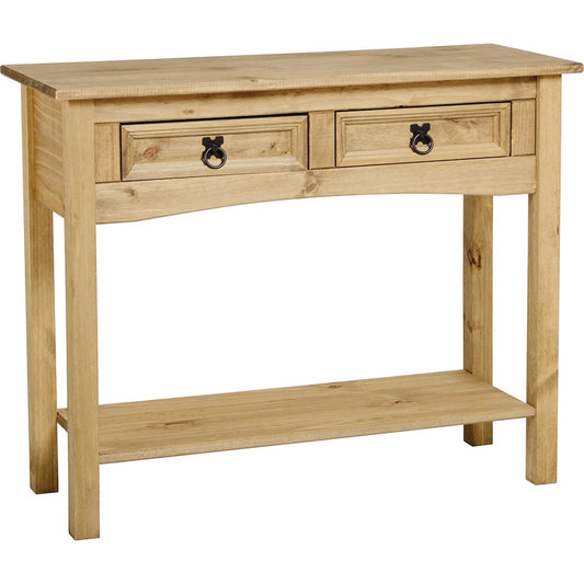 Corona Console Table 2 Drawer with Shelf