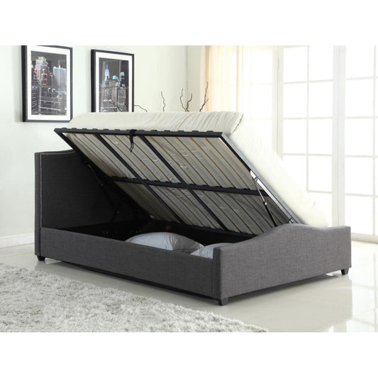 Elle Storage Linen Double Bed Grey