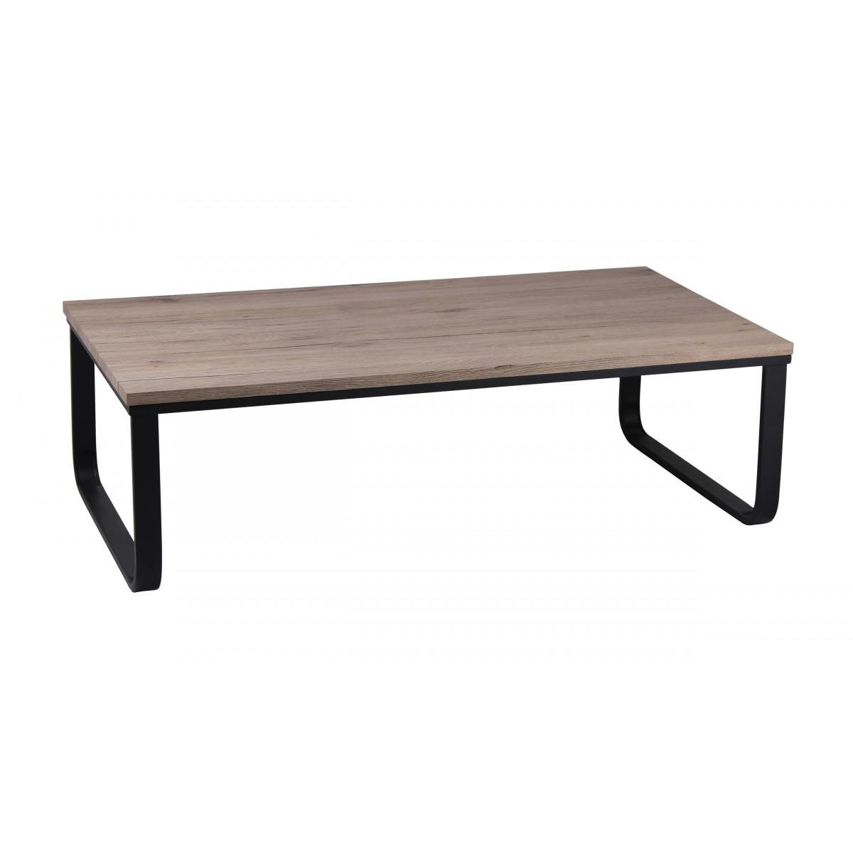 Felix Coffee Table Natural with Metal Black Painted Legs