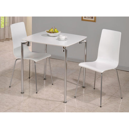 Fiji High Gloss Small Dining Set with 2 Chairs White