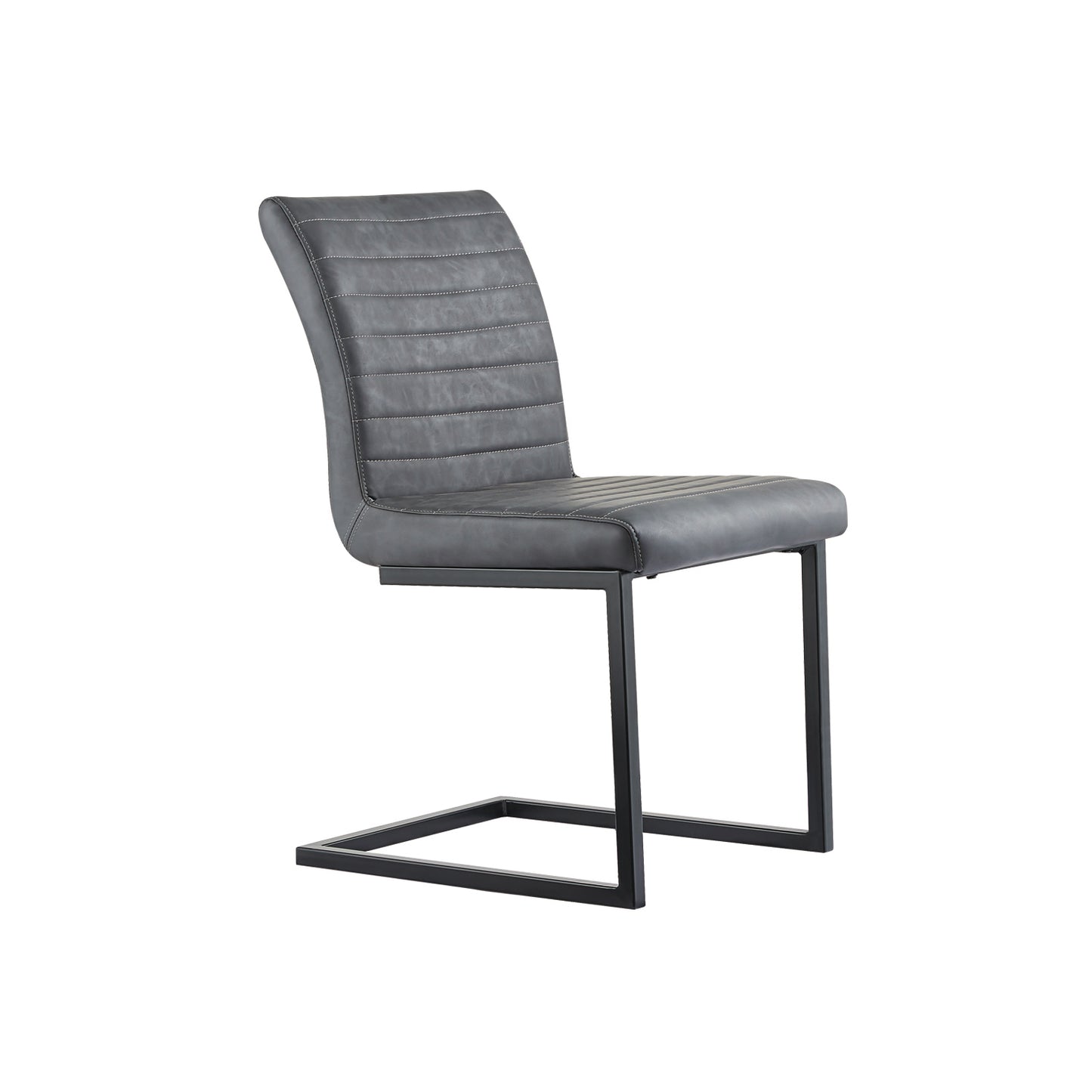 Finch Vintage Black PU Chairs & Matt Black Legs (2s)