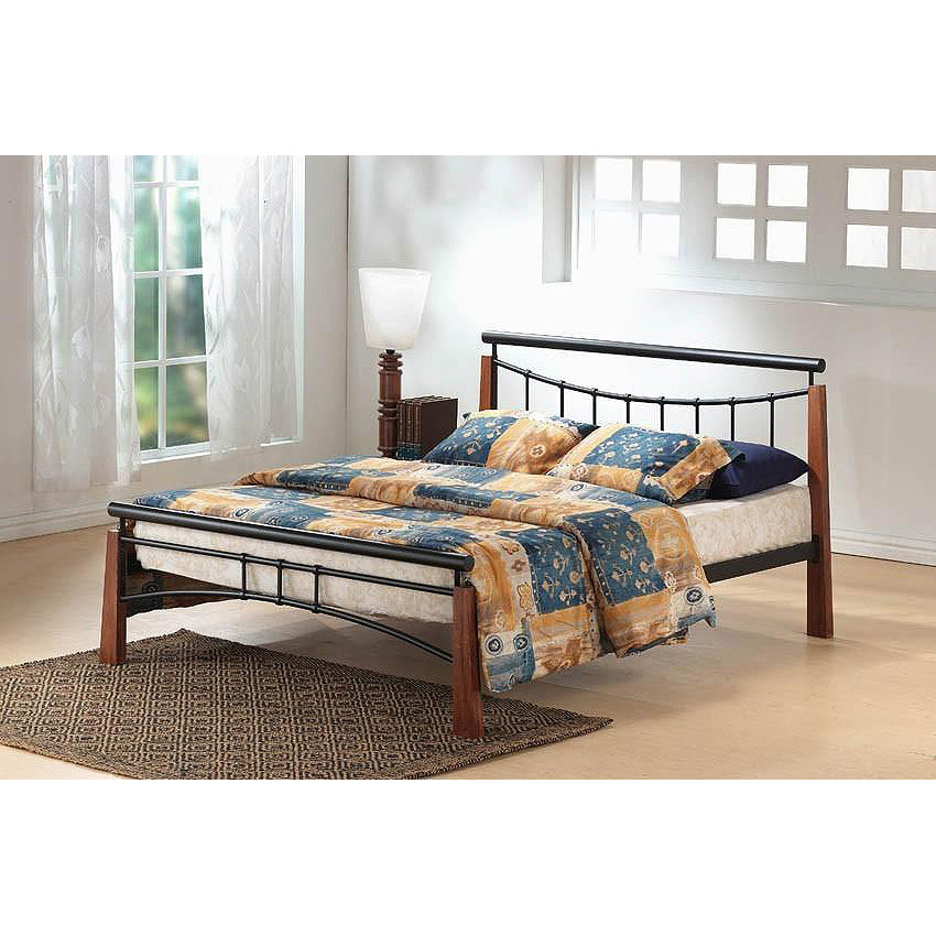 Franklin Bed Single Black/Dark Oak