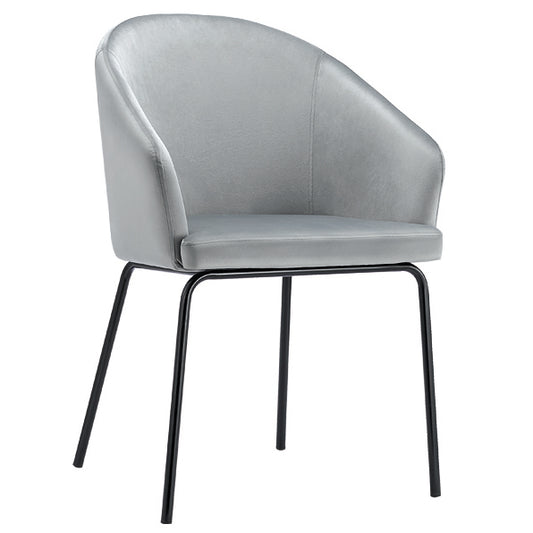 Hamburg Velvet Dining Chair Grey with Black Legs