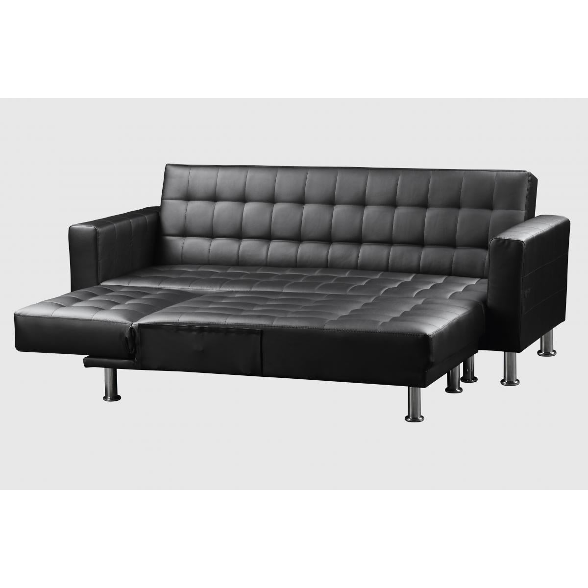 Hawthorn Corner Multi Functional Sofa Bed PU & PVC Black