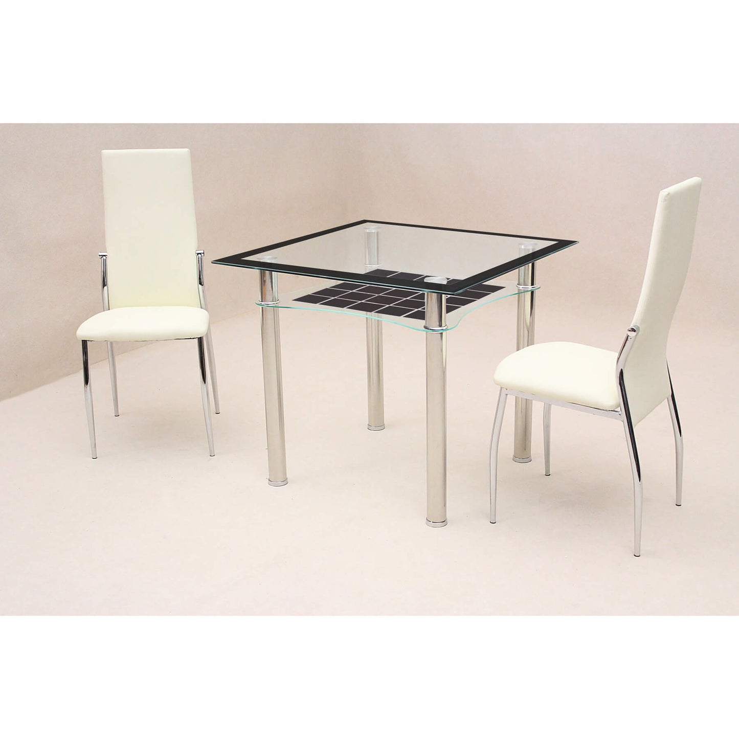 Jazo Black Dining Table Chrome