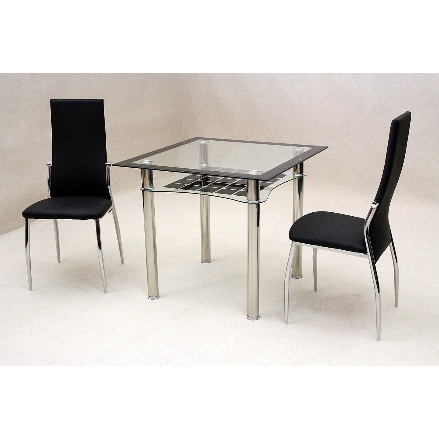 Jazo Black Dining Table Chrome