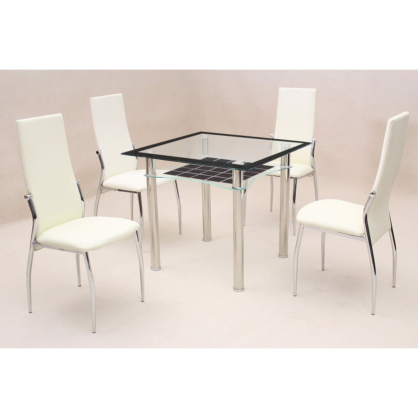 Jazo Black Dining Table Chrome