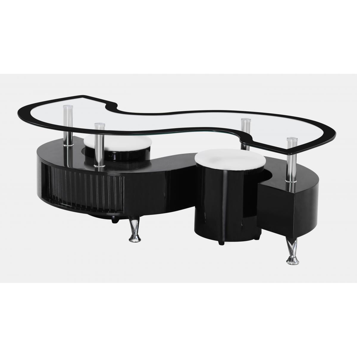 Krista Black High Gloss Coffee Table with Black Border