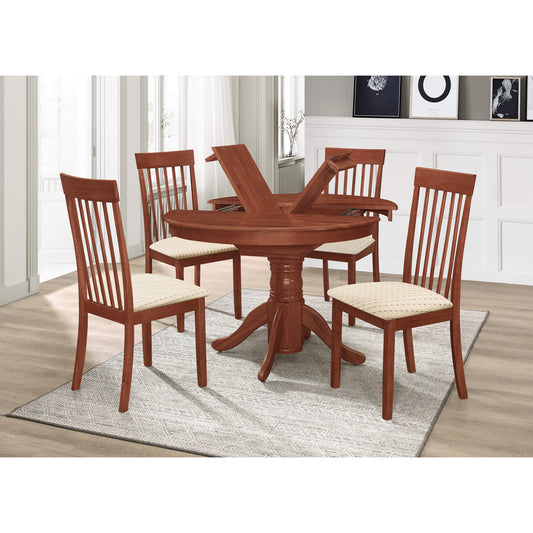 Leicester Dining Set with 4 Chairs Mahogany