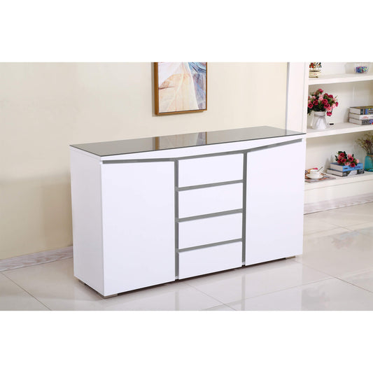 Leona High Gloss SideBoard White & Grey