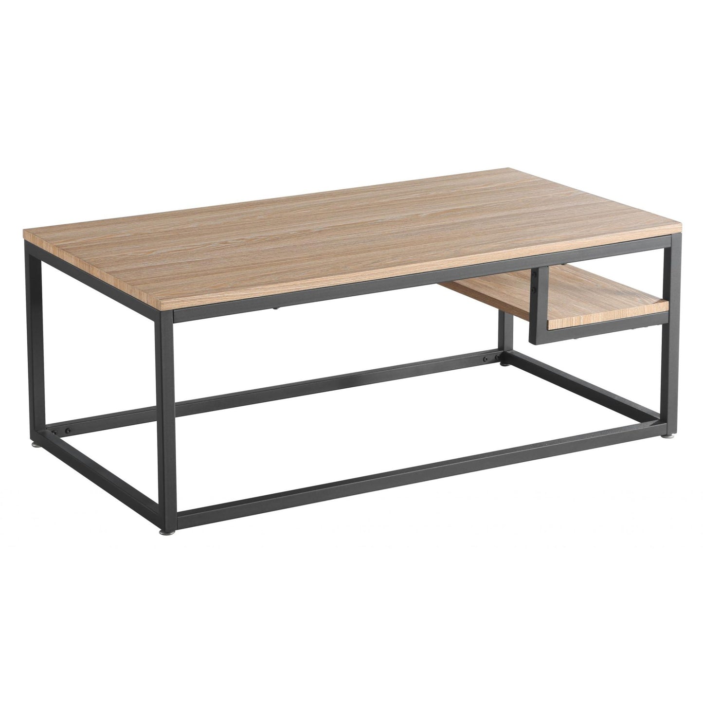 Licata Coffee Table Latte with Metal Black Painted Legs