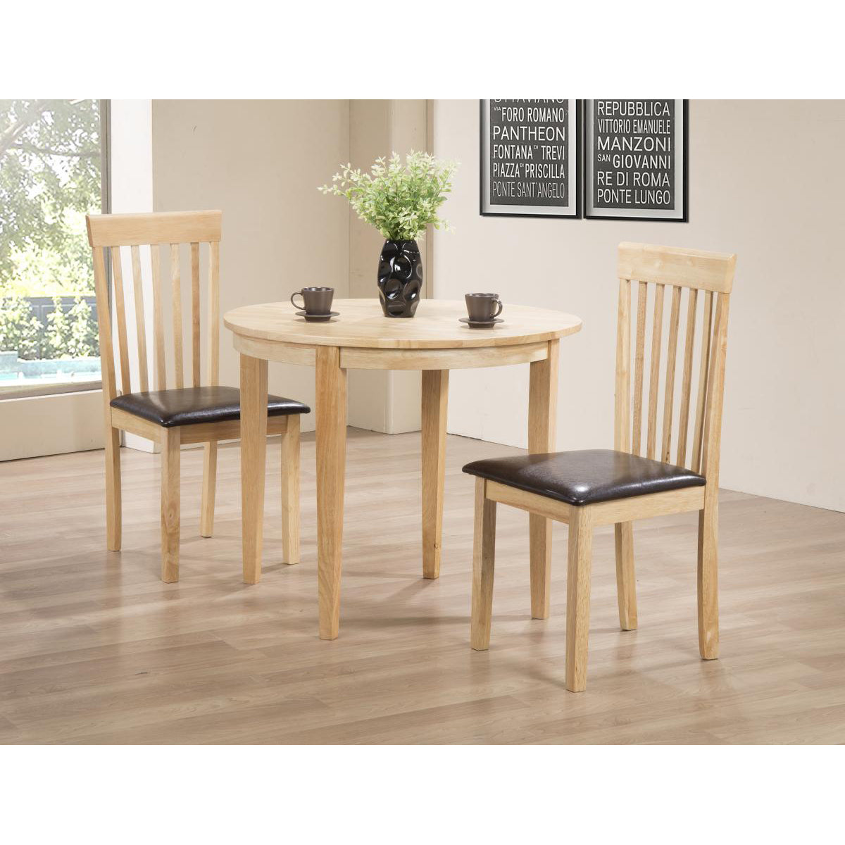 Lunar Dining Set with 2 Chairs