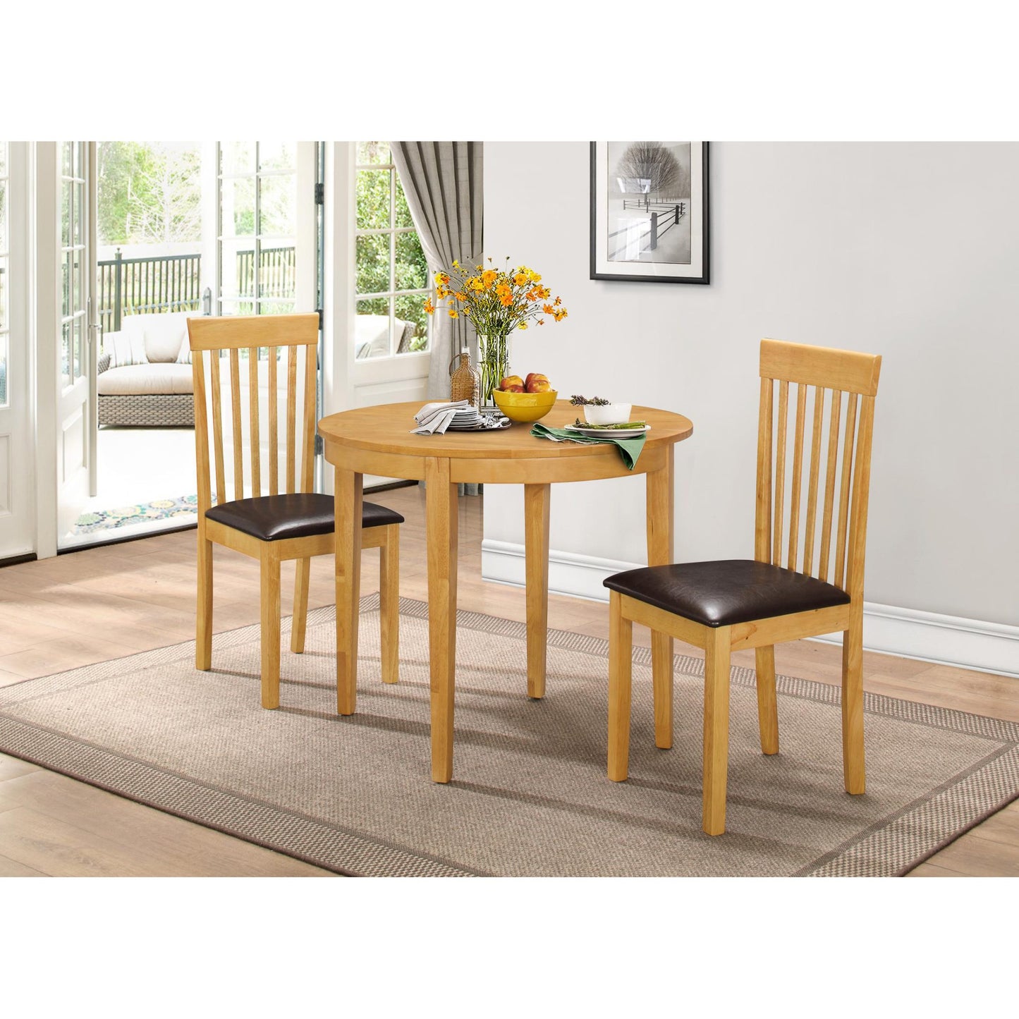 Lunar Dining Set with 2 Chairs