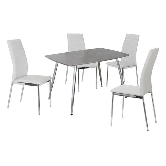 Lynx PU Chairs Chrome & White