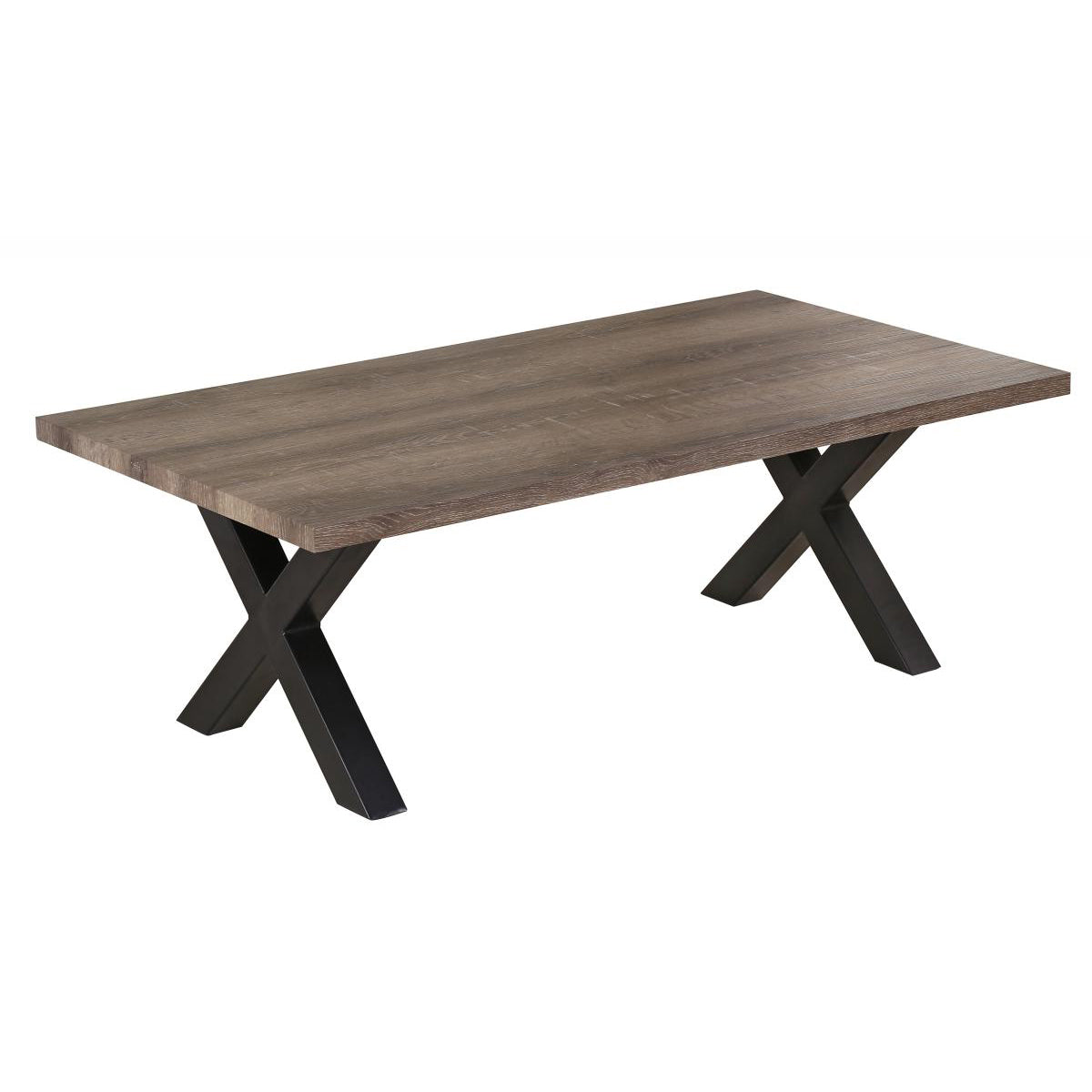 Manhattan Coffee Table Grey Rustic with Black Metal Legs