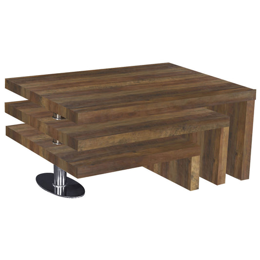 Mansfield Coffee Table Oak Effect & Stainless Steel