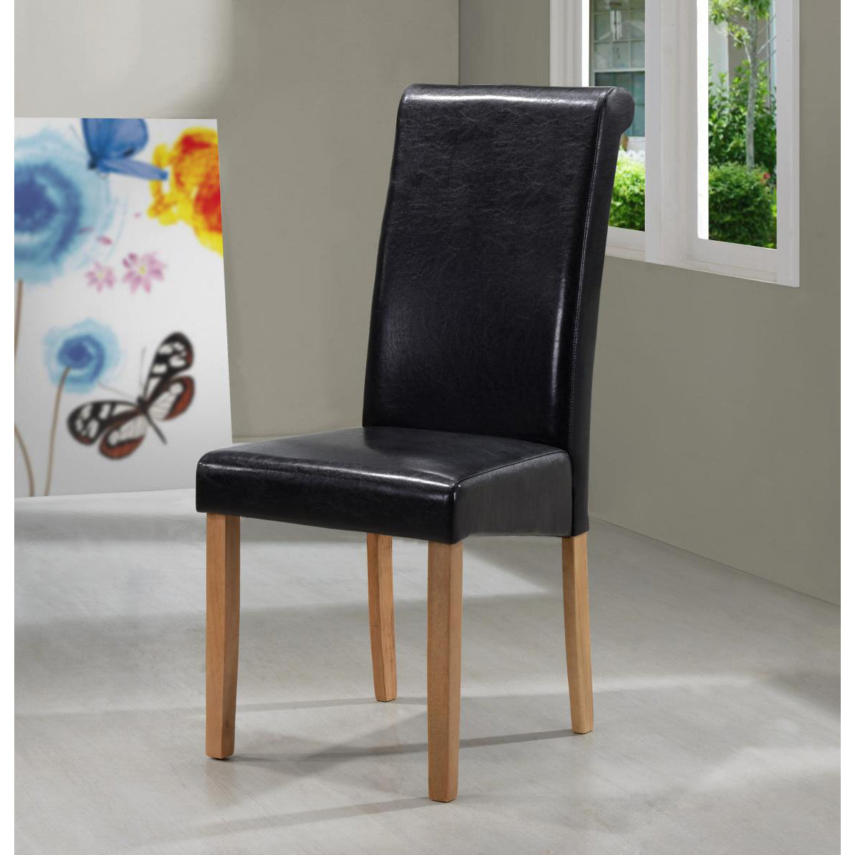 Marley PU Solid Rubberwood Chair