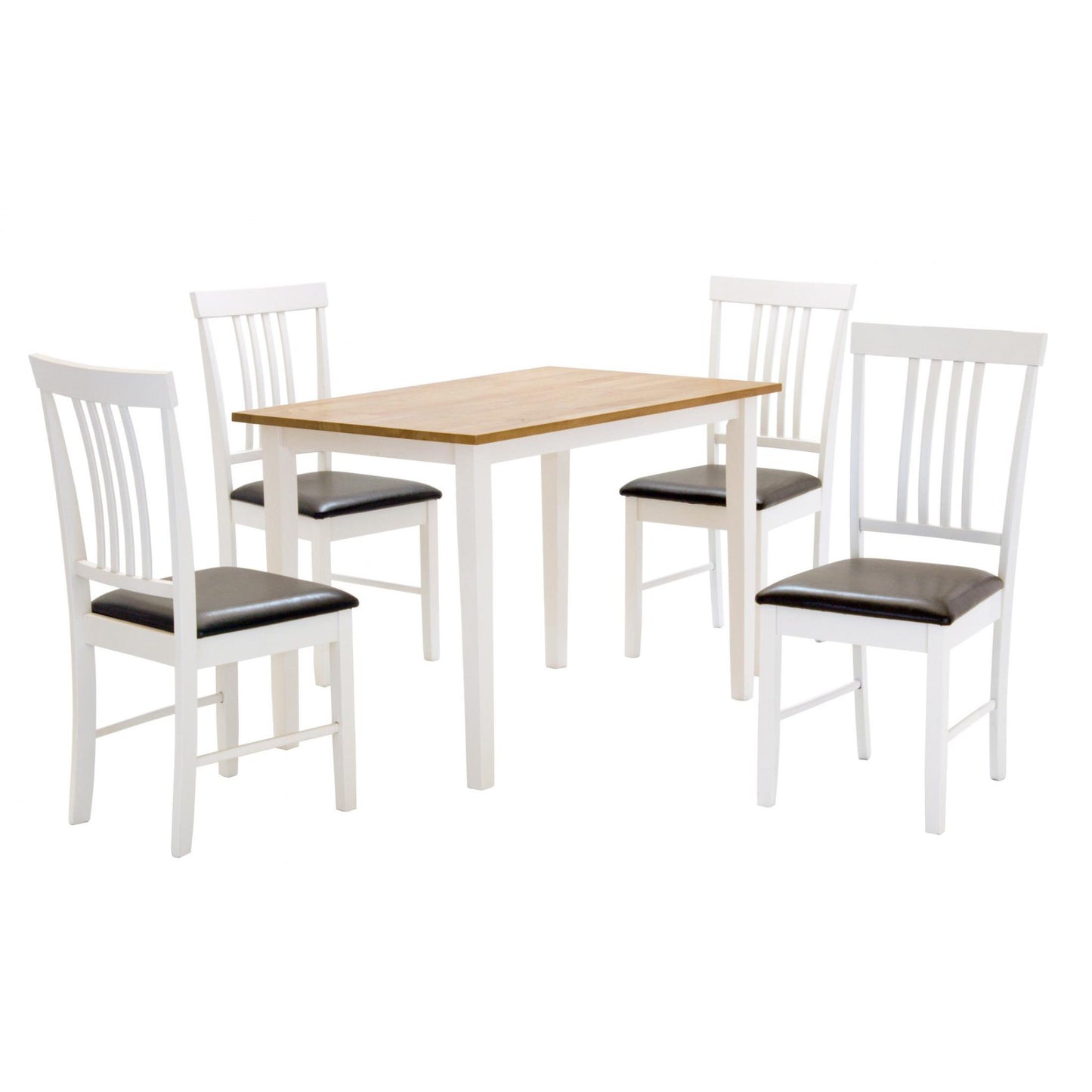 Massa White Medium Dining Set with 4 Chairs Oak & White