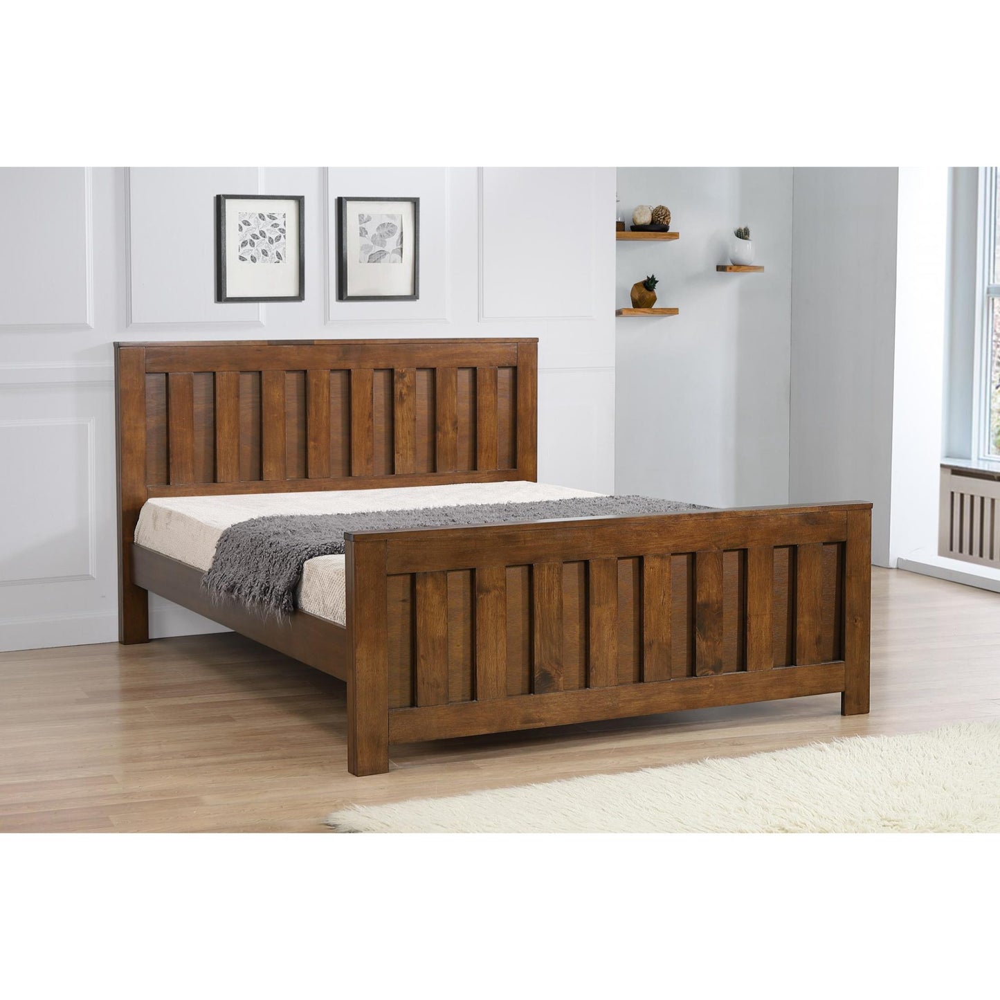 Maxfield King Size Bed Rustic Oak