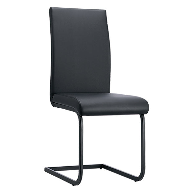 Medford PU Black Dining Chair with Black Metal legs