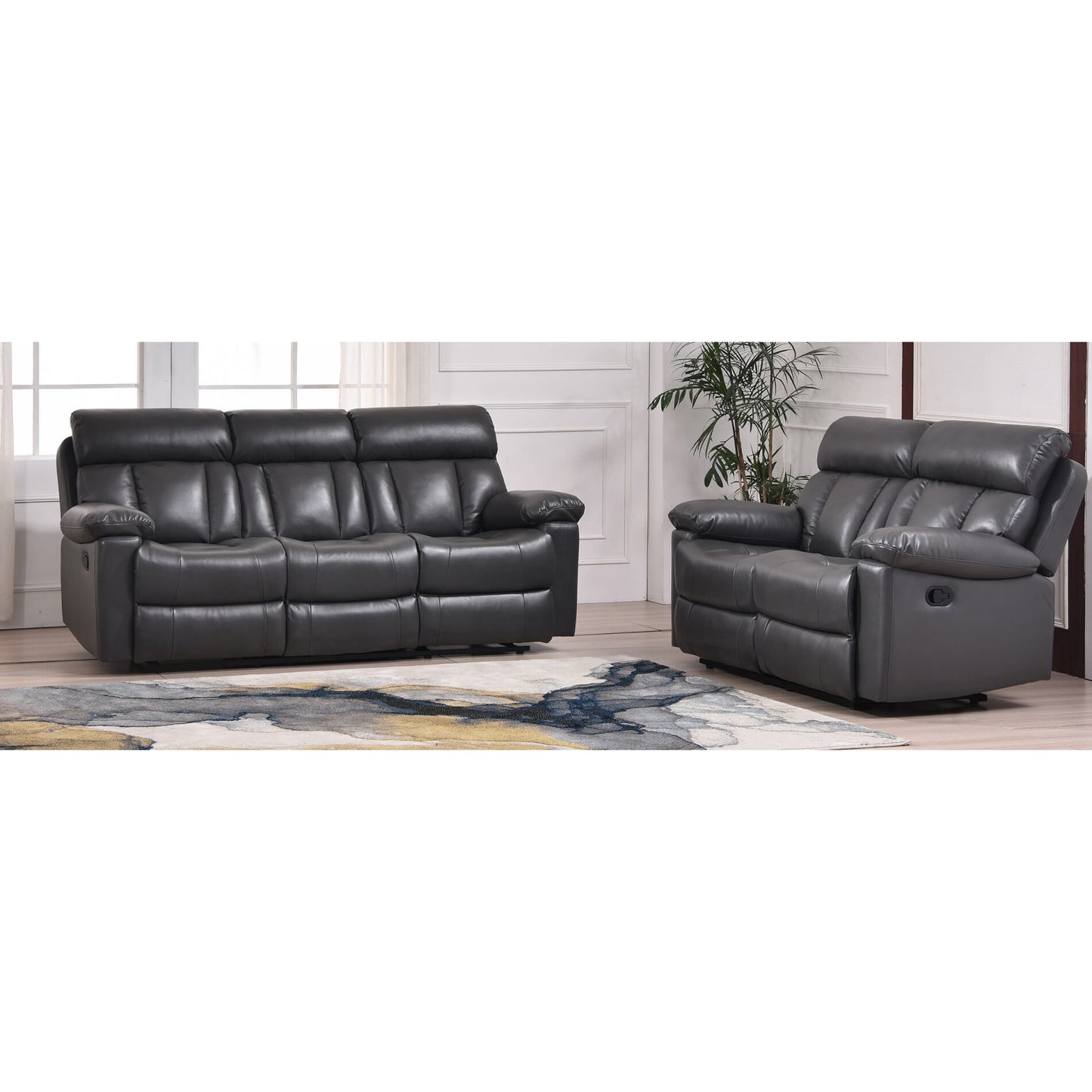 Ohio Recliner Bonded Leather & PU 3 Seater