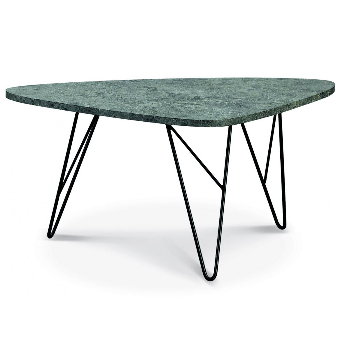 Ontario Coffee Table Stone with Black Metal Legs