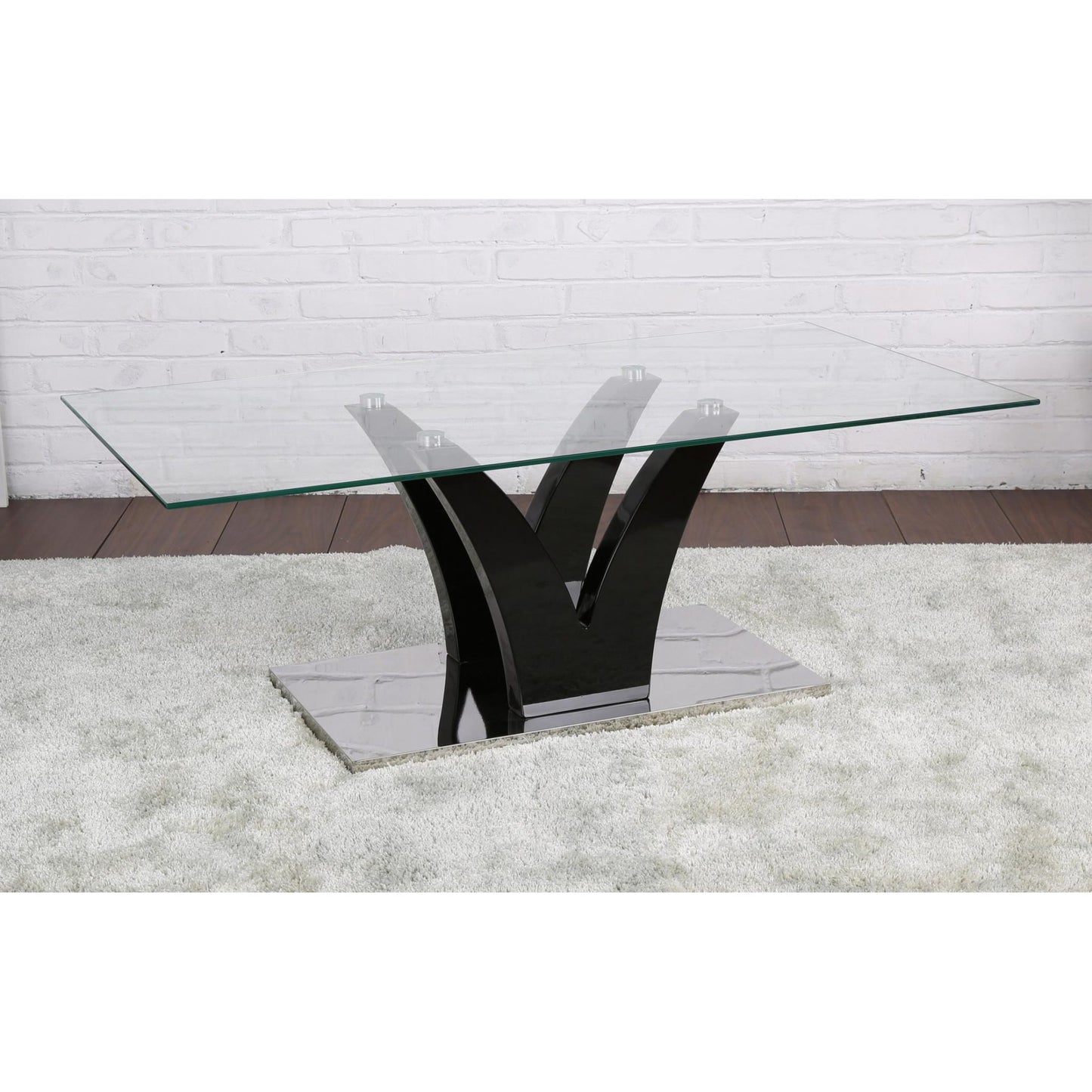 Opal Glass Coffee Table Black High Gloss