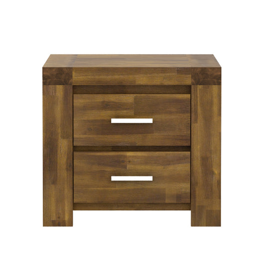 Parkfield Solid Acacia Bedside Table 2 Drawer