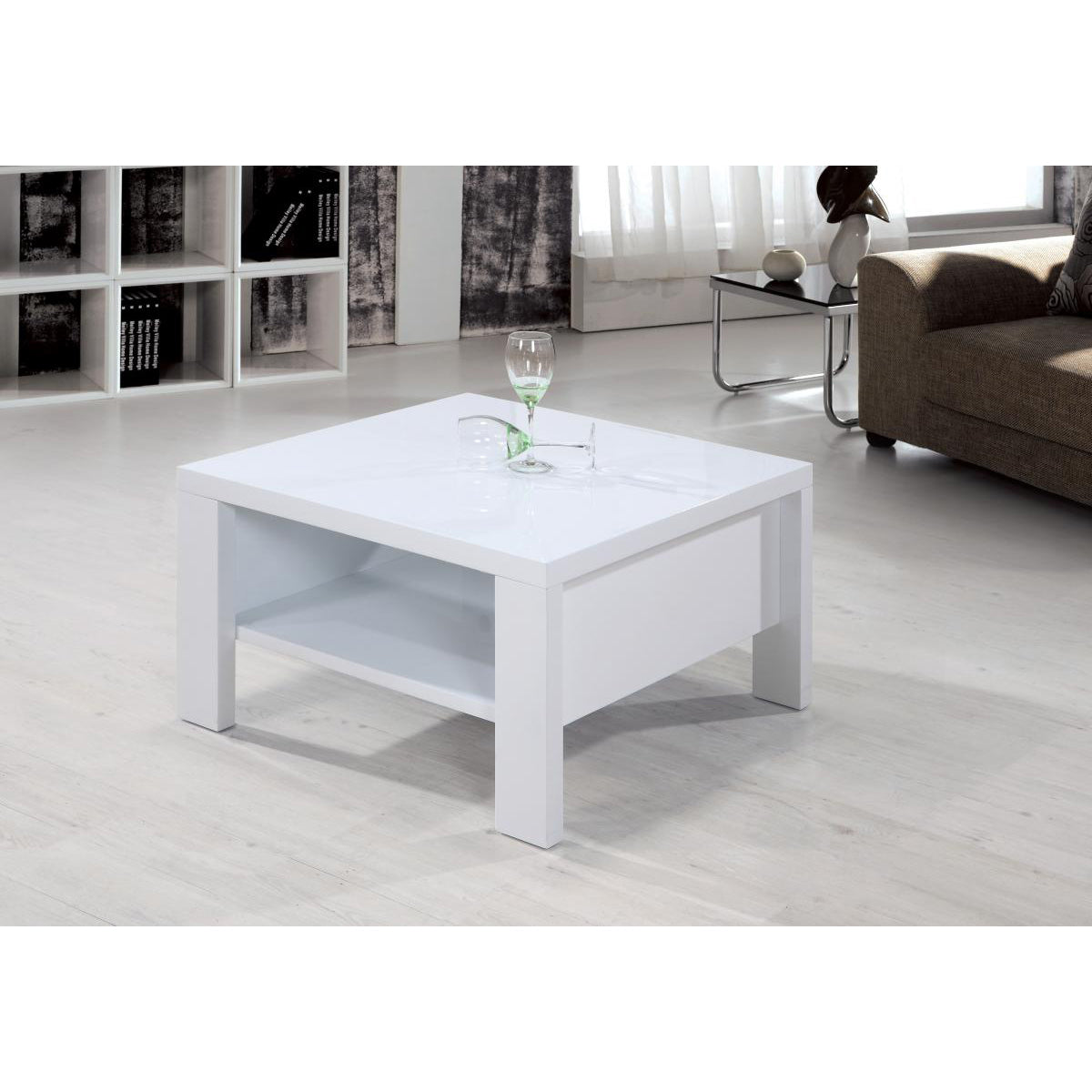 Peru Square Coffee Table High Gloss White