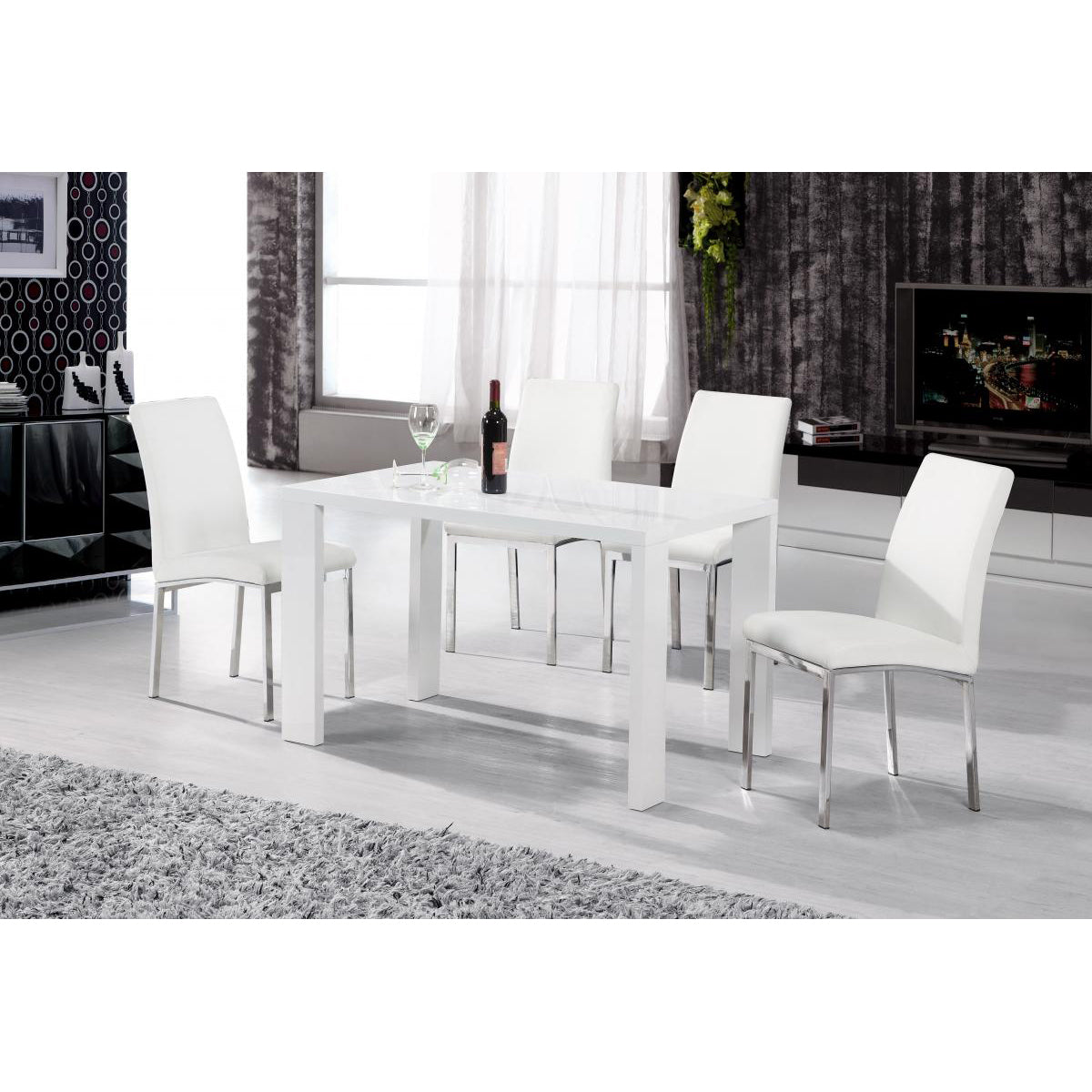 Peru Dining Table White High Gloss