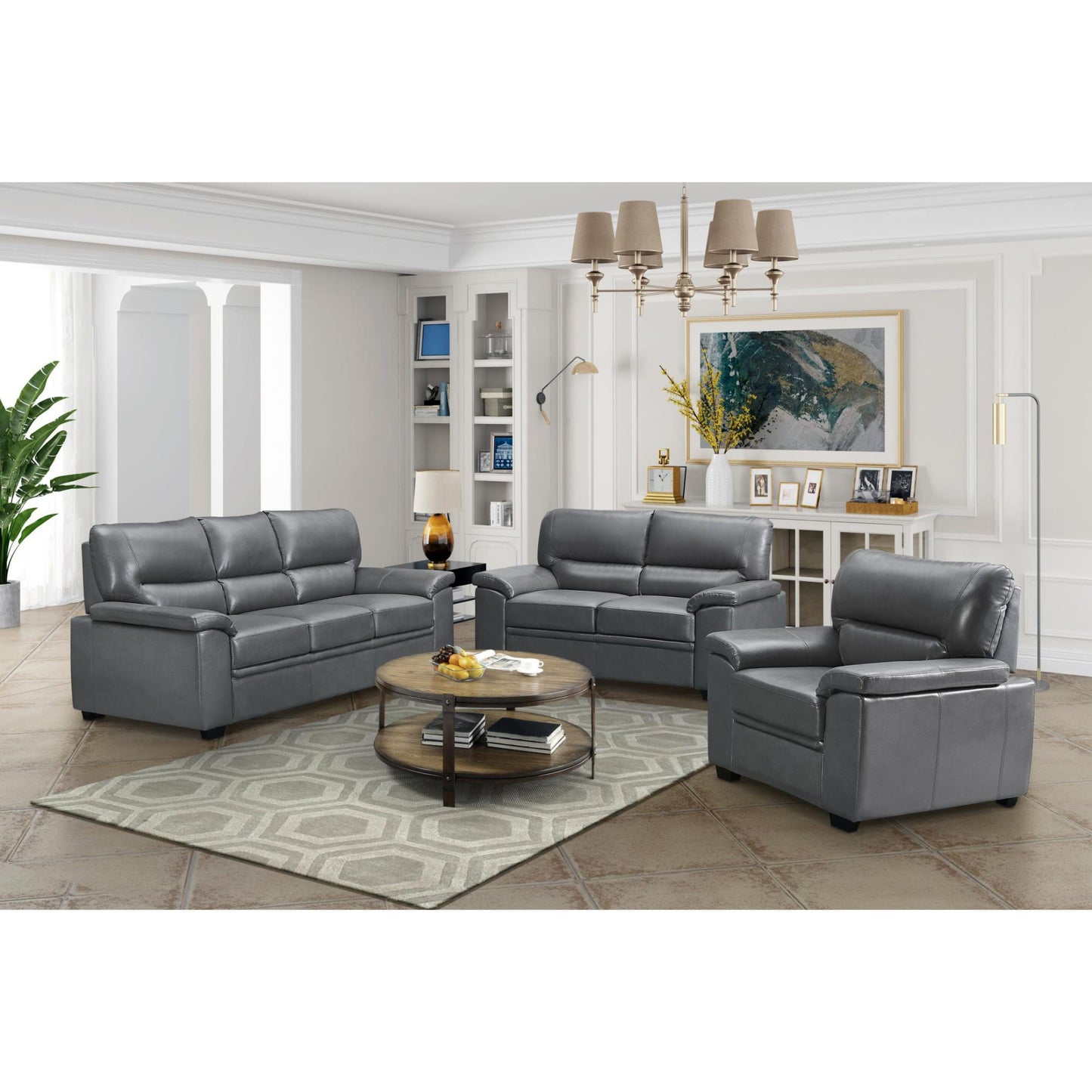 Rachel Sofa LeatherGel & PU 3 Seater