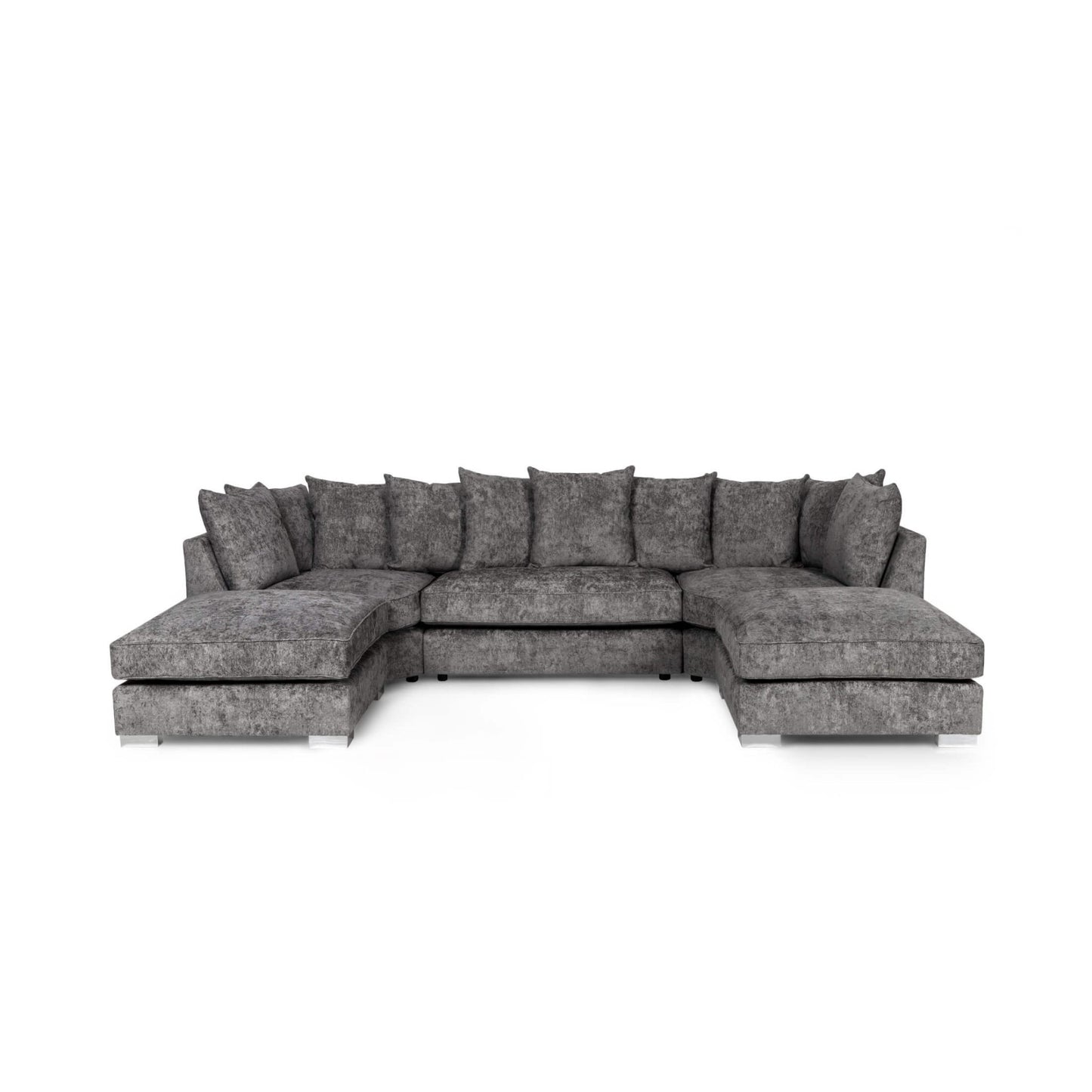 Repton U Shaped Fabric Sofa Grey