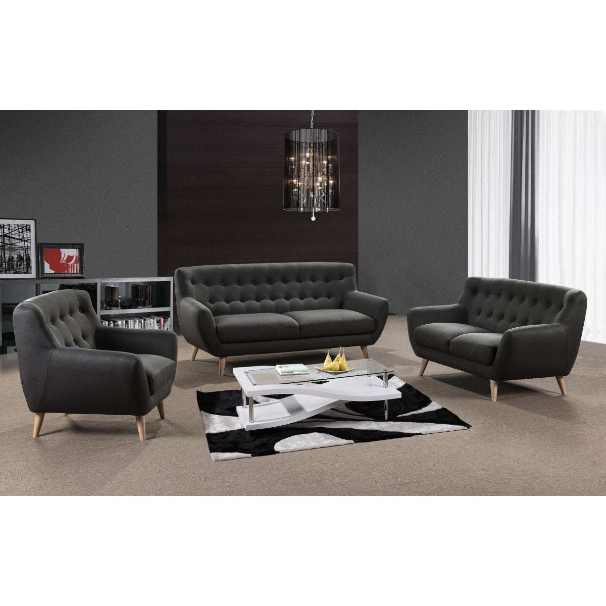 Rihanna Fabric 2 Seater Sofa Grey