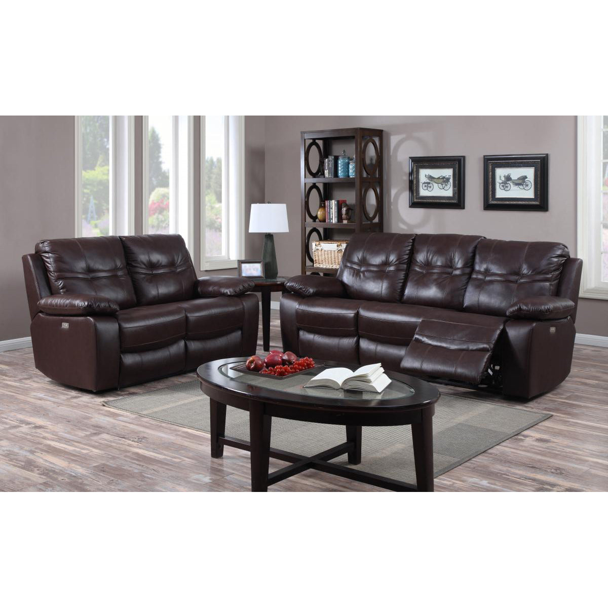 Rockport Power Recliner Leather & PU 2 Seater