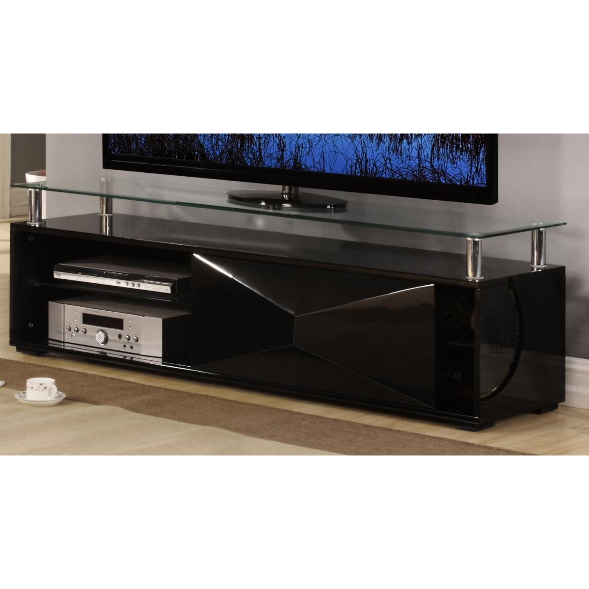 Rowley Black High Gloss TV Cabinet