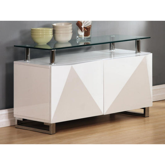 Rowley White High Gloss Sideboard 2 Doors