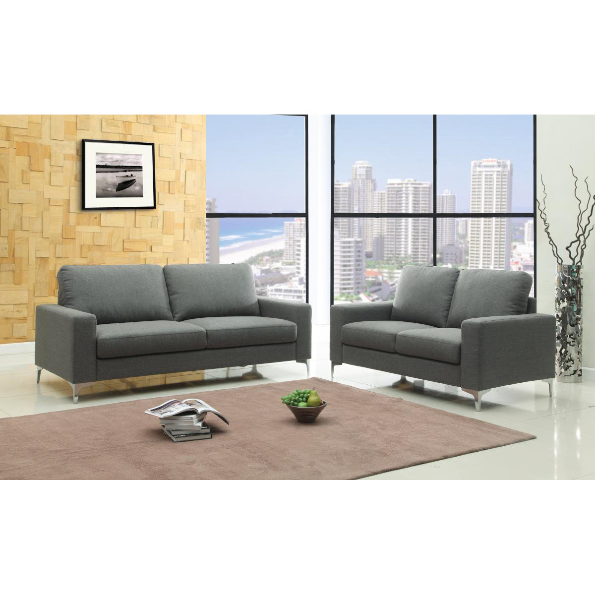 Sally Fabric 2 Seater Sofa Grey