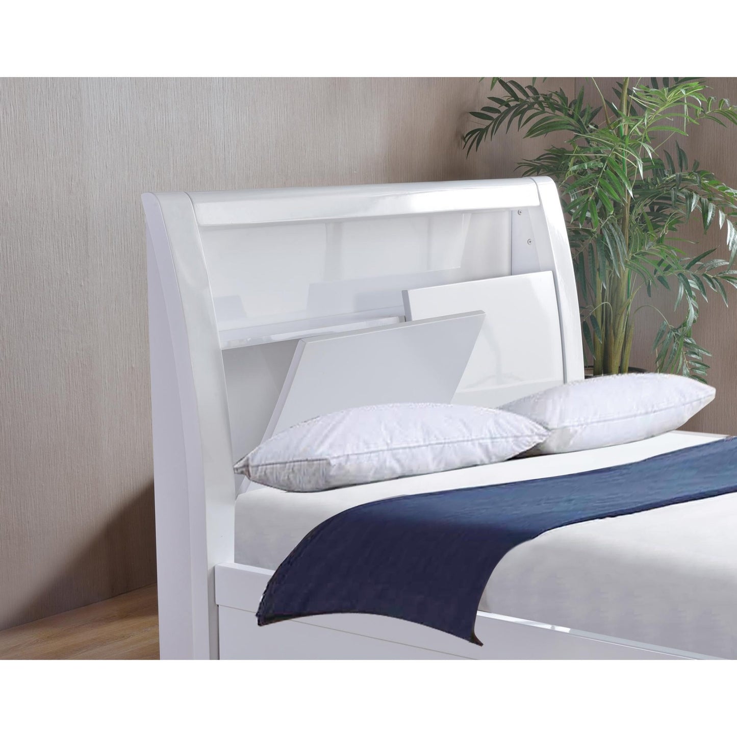 Tanya Storage High Gloss King Size Bed White