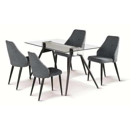 Tessa Dining Table with Black Metal Legs